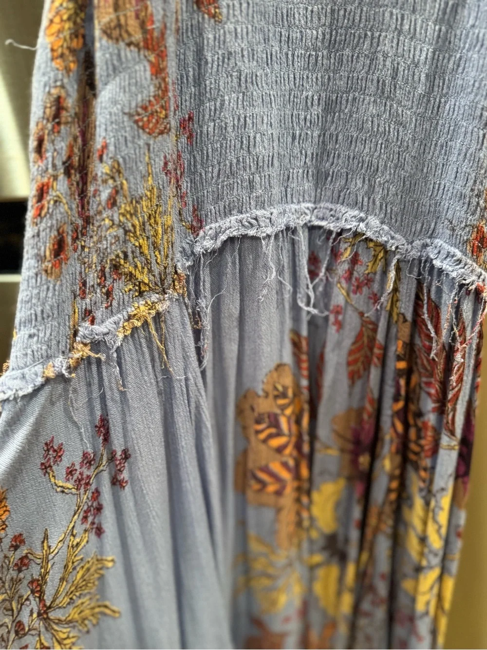 Free People Seasons in the Sun vintage Lavender Floral High-Low Midi Dress